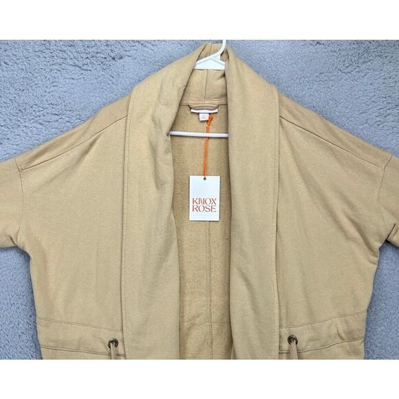 Knox Rose Jacket Womens Medium Beige Drape Front Blazer Drawstrings Ladies‎ NEW - Picture 1 of 12